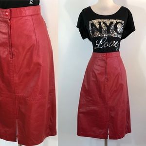 Red Leather skirt